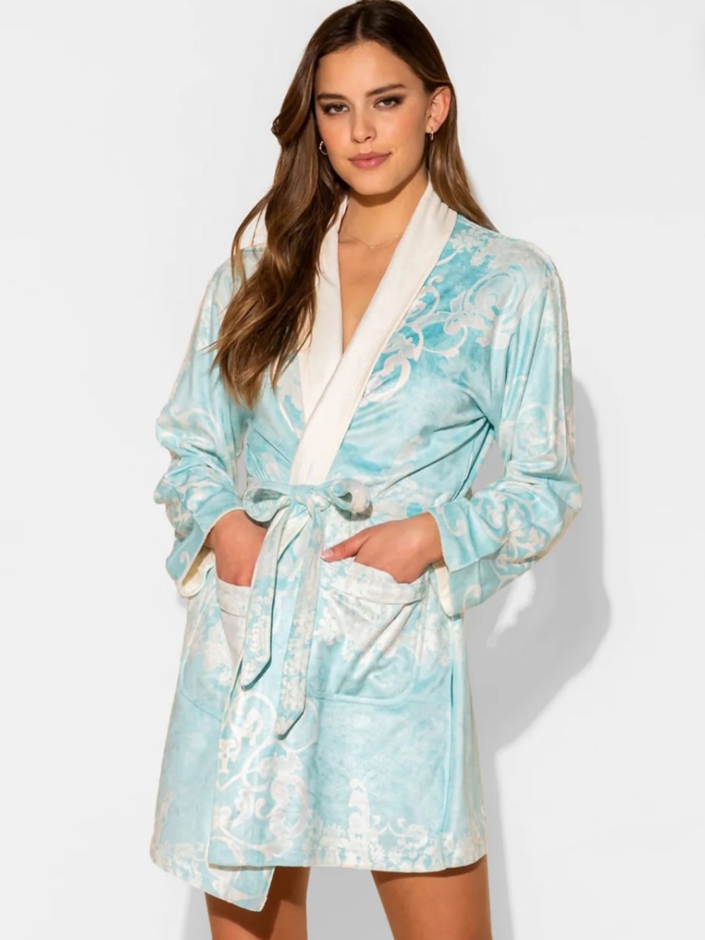 Romantique Blue Short Robe -WrapUp by VP
